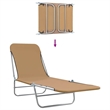 vidaXL Powder-Coated Steel Sunlounger Set of 2 Standard in Taupe