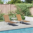 vidaXL Powder-Coated Steel Sunlounger Set of 2 Standard in Taupe