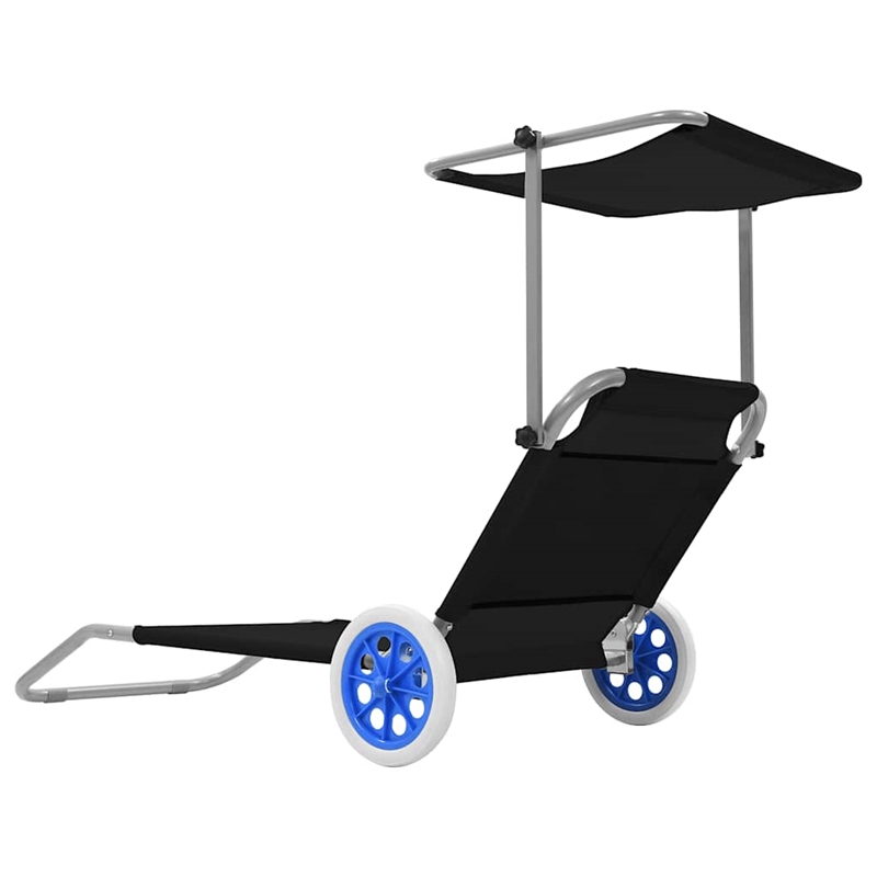 vidaXL Standard Sun Lounger in Black
