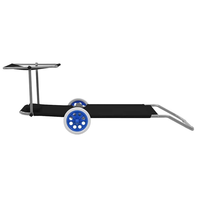 vidaXL Standard Sun Lounger in Black