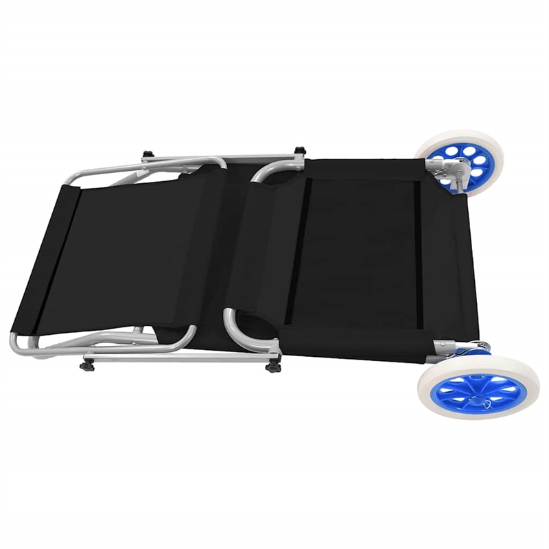 vidaXL Standard Sun Lounger in Black