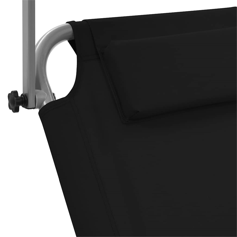 vidaXL Standard Sun Lounger in Black