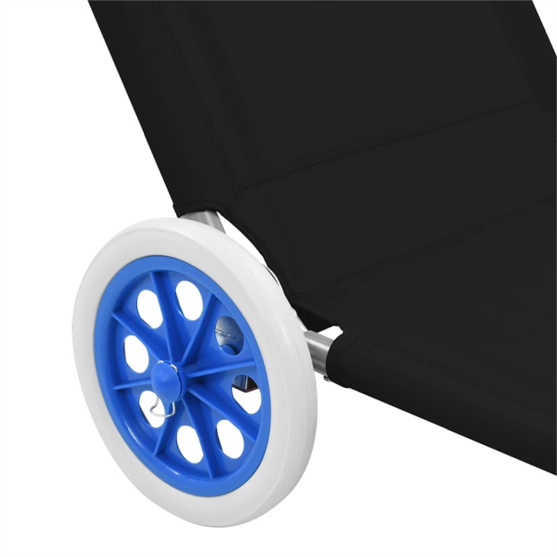 vidaXL Standard Sun Lounger in Black