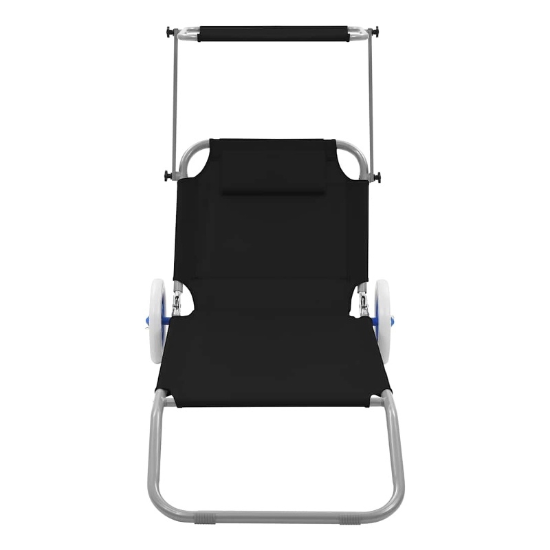 vidaXL Standard Sun Lounger in Black