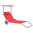 vidaXL Standard Sun Lounger in Red