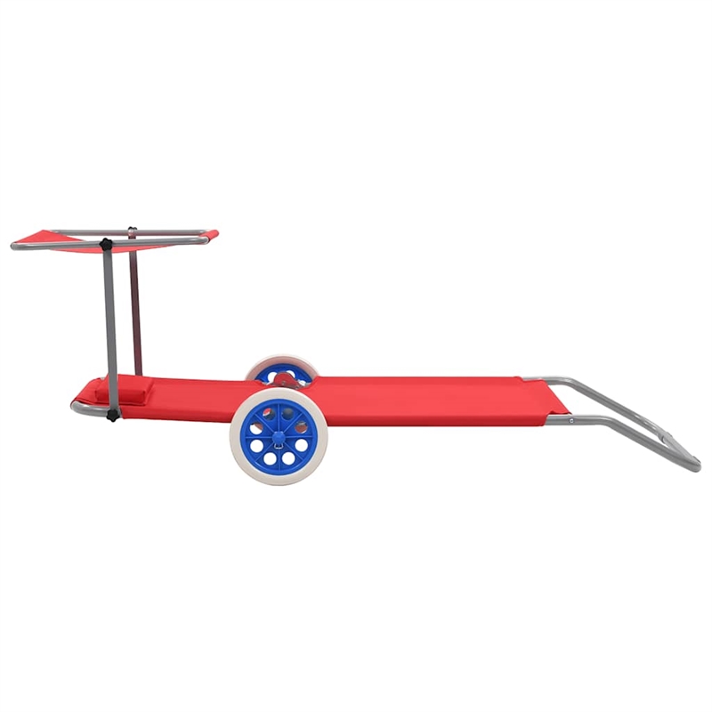 vidaXL Standard Sun Lounger in Red