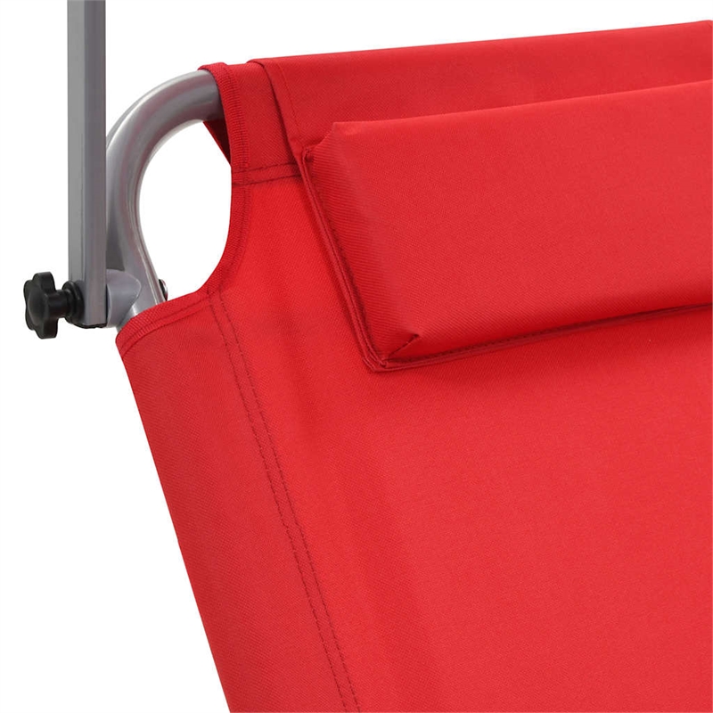 vidaXL Standard Sun Lounger in Red