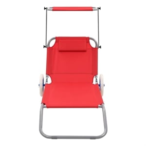 vidaXL Standard Sun Lounger in Red