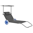 vidaXL Standard Sun Lounger in Steel Gray