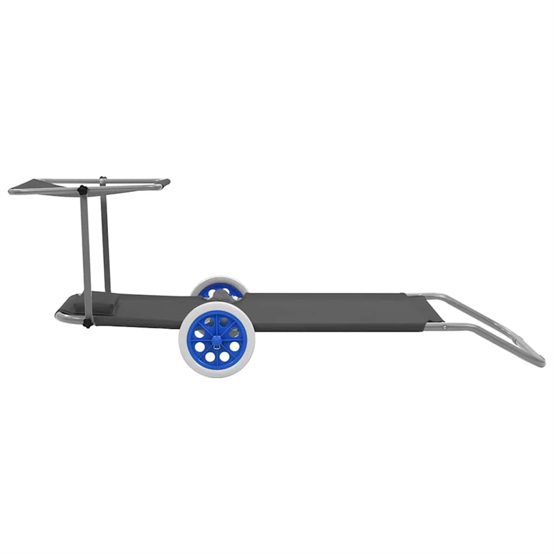 vidaXL Standard Sun Lounger in Steel Gray
