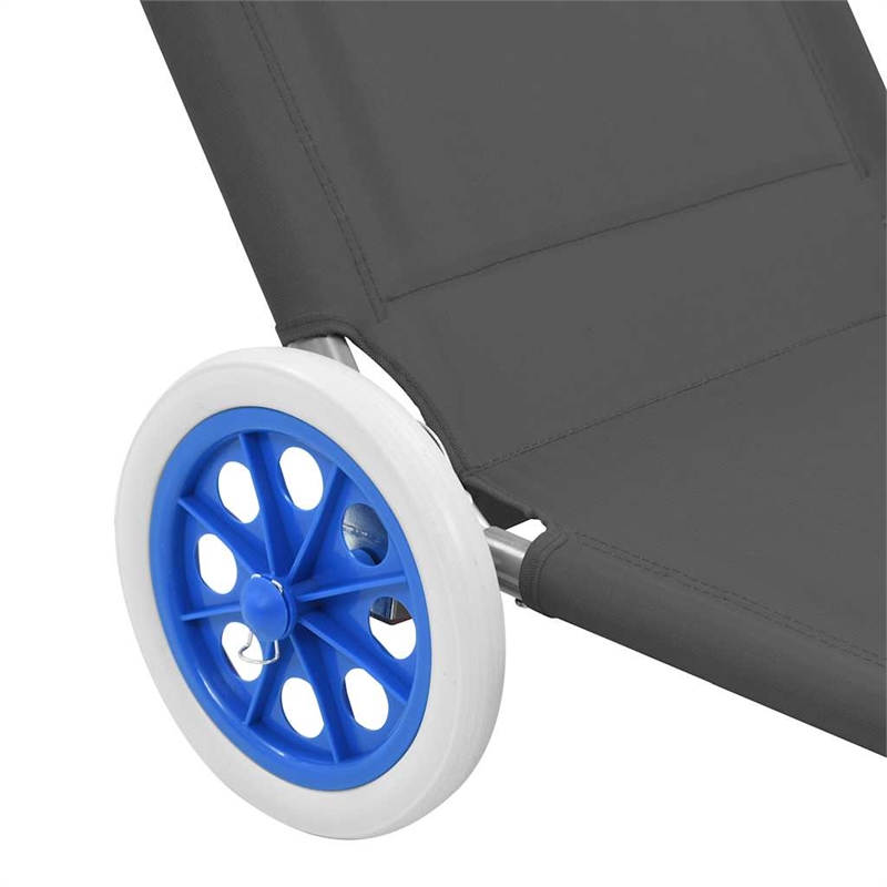 vidaXL Standard Sun Lounger in Steel Gray