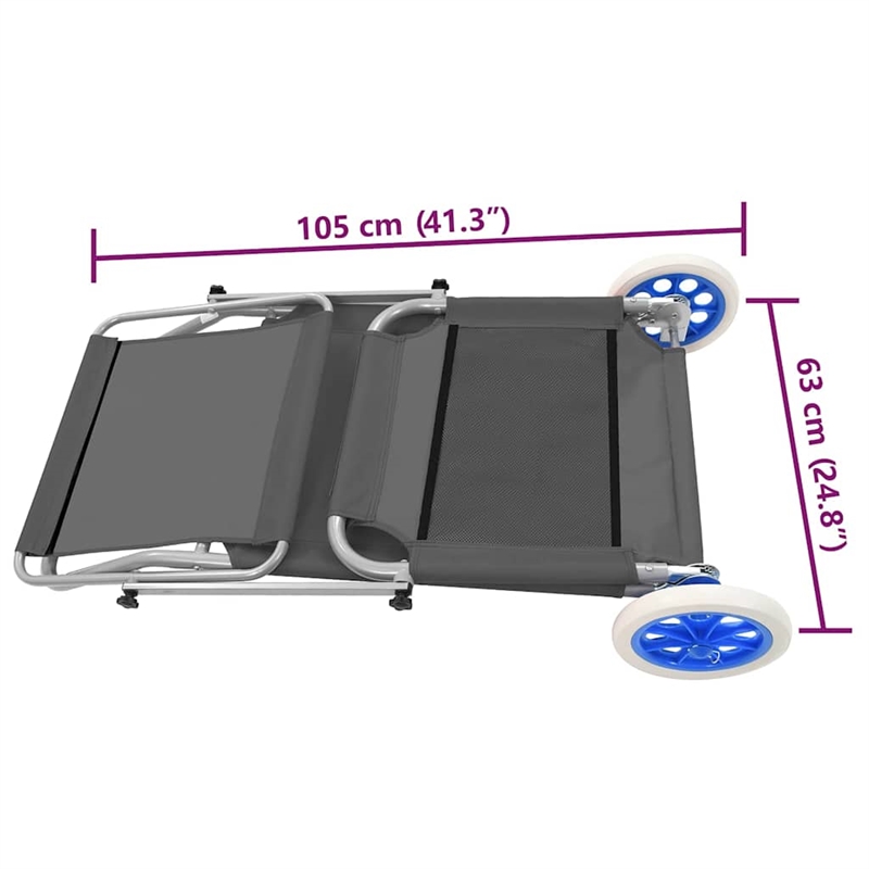 vidaXL Standard Sun Lounger in Steel Gray