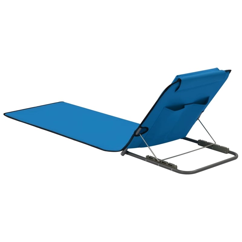 vidaXL Polyester Beach Chair in Blue (Set of 2)