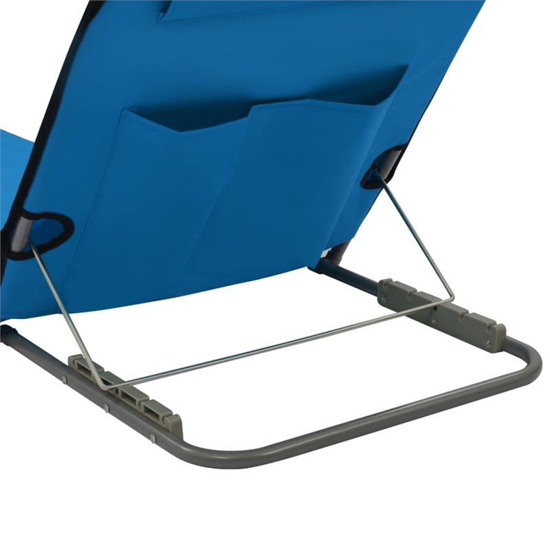 vidaXL Polyester Beach Chair in Blue (Set of 2)