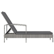 vidaXL PE Rattan Sun Lounger Large Adjustable Backrest in Gray