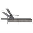 vidaXL PE Rattan Sun Lounger Large Adjustable Backrest in Gray