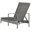 vidaXL PE Rattan Sun Lounger Large Adjustable Backrest in Gray