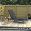 vidaXL PE Rattan Sun Lounger Large Adjustable Backrest in Gray