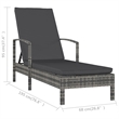 vidaXL PE Rattan Sun Lounger Large Adjustable Backrest in Gray