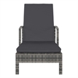 vidaXL PE Rattan Sun Lounger Large Adjustable Backrest in Gray