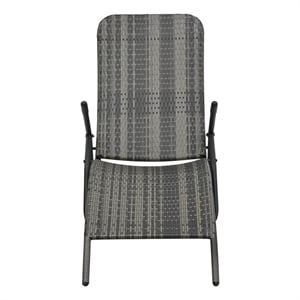 vidaXL PE Rattan & Powder-Coated Steel Sun Lounger in Gray