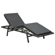 vidaXL PE Rattan Sunlounger Standard Adjustable Footrests in Gray