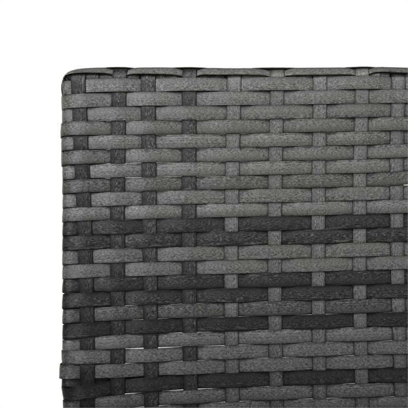 vidaXL PE Rattan Sunlounger Standard Adjustable Footrests in Gray