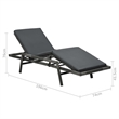 vidaXL PE Rattan Sunlounger Standard Adjustable Footrests in Gray