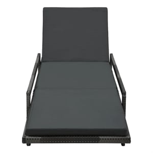 vidaXL PE Rattan Sunlounger Standard Adjustable Footrests in Gray