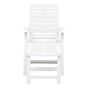 vidaXL Plastic Sunlounger Medium Foldable in White