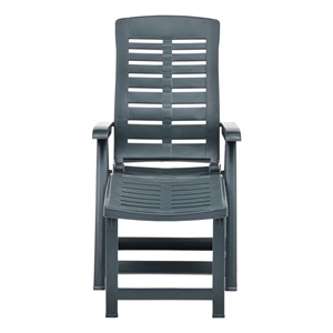 vidaXL Plastic Sunlounger Medium Foldable in Green