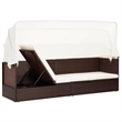 vidaXL PE Rattan Garden Sofa Large in Brown & Cream White