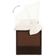 vidaXL PE Rattan Garden Sofa Large in Brown & Cream White