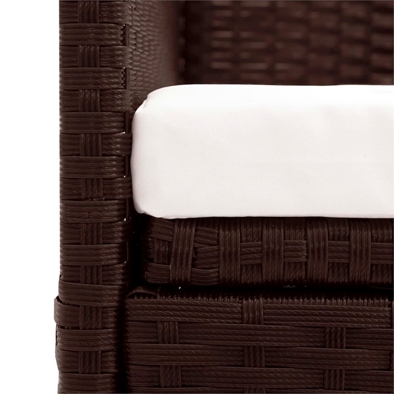 vidaXL PE Rattan Garden Sofa Large in Brown & Cream White