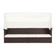 vidaXL PE Rattan Garden Sofa Large in Brown & Cream White