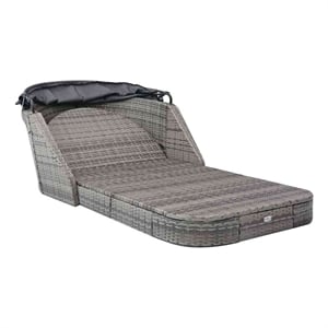 vidaXL Plastic Sun Lounger in Anthracite
