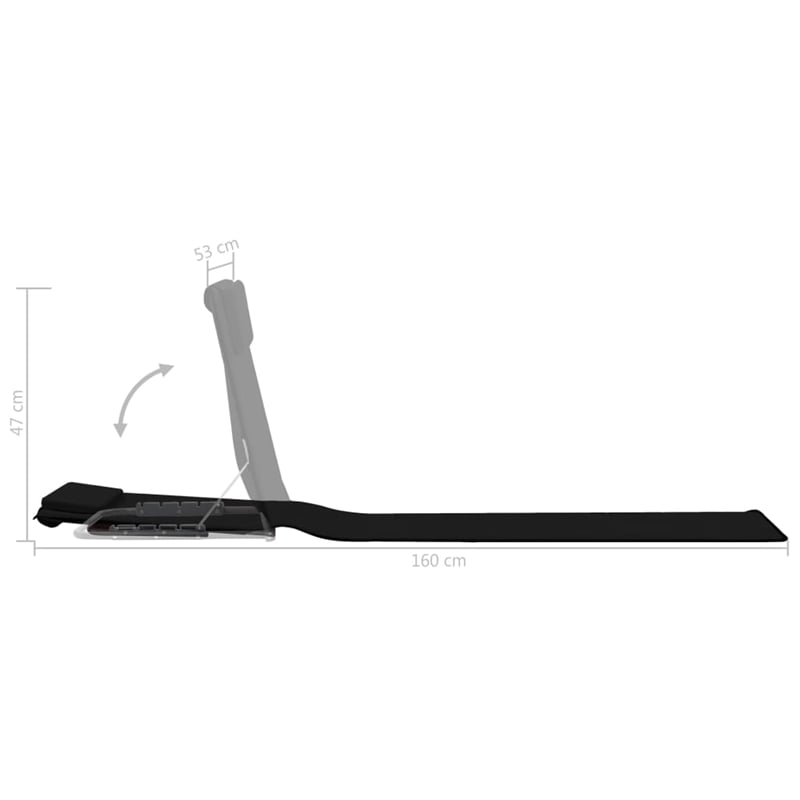 vidaXL Polyester & Steel Beach Chair in Black (Set of 2)