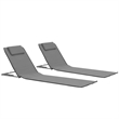 vidaXL Polyester & Steel Beach Chair in Gray (Set of 2)