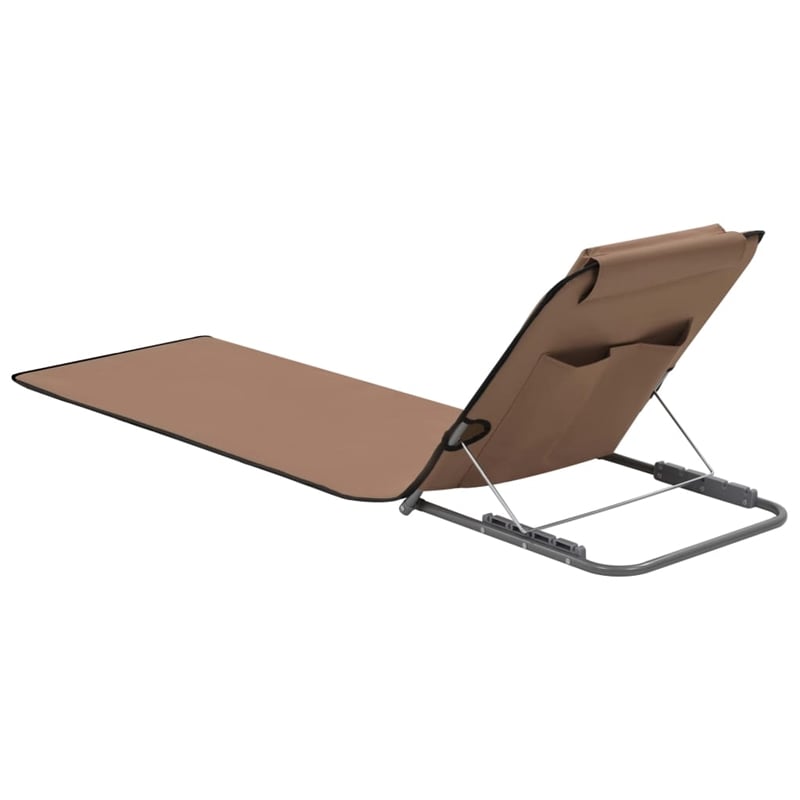 vidaXL Polyester & Steel Beach Chair in Brown (Set of 2)