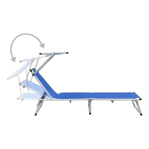 vidaXL Aluminum Sun Lounger in Blue