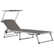 vidaXL Aluminum  Steel Sun Lounger in Gray