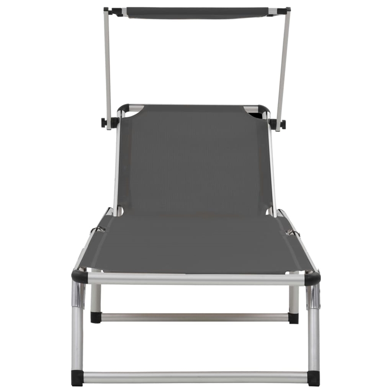 vidaXL Aluminum  Steel Sun Lounger in Gray