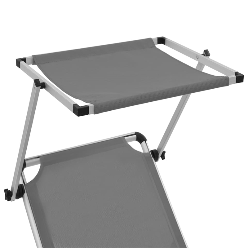 vidaXL Aluminum  Steel Sun Lounger in Gray