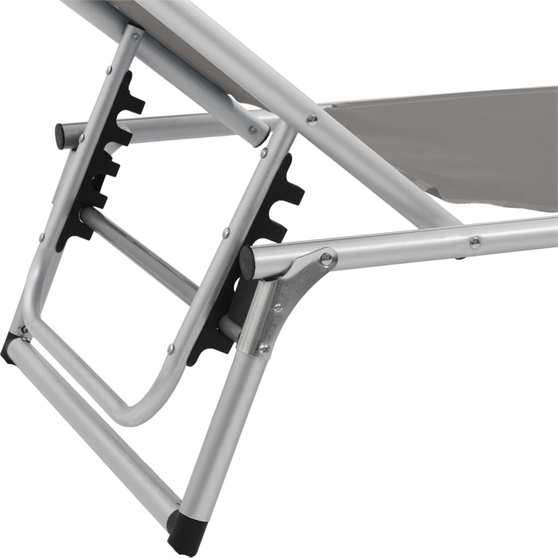 vidaXL Aluminum  Steel Sun Lounger in Gray