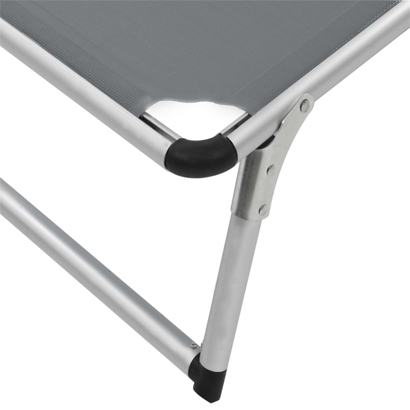 vidaXL Aluminum  Steel Sun Lounger in Gray