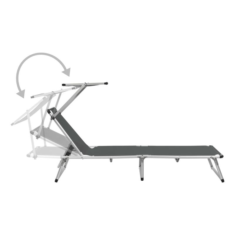 vidaXL Aluminum  Steel Sun Lounger in Gray