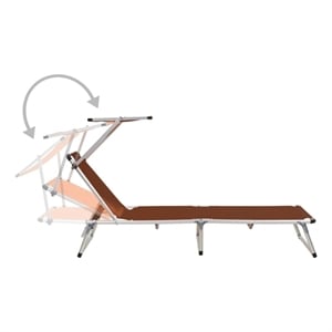 vidaXL Aluminum Steel Sun Lounger in Brown