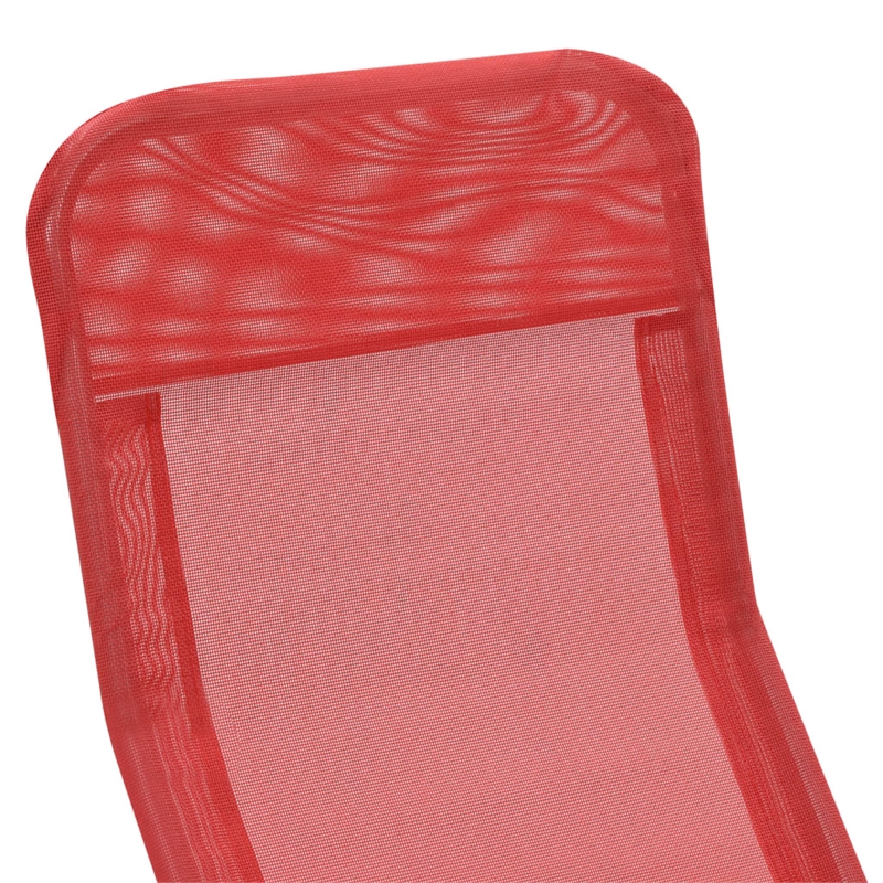 vidaXL Textilene & Steel Sunlounger Set of 2 in Red
