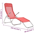 vidaXL Textilene & Steel Sunlounger Set of 2 in Red
