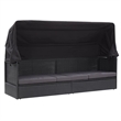 vidaXL PE Rattan Sun Lounger Outdoor Sofa Rectangular in Black